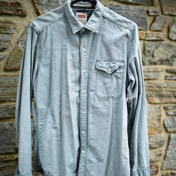 levis men's classic denim button down workshirt